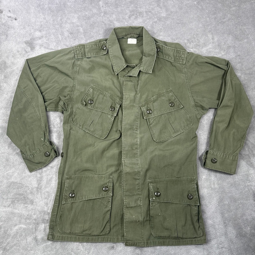 Vietnam 1st Pattern OG-107 Combat Jungle Jacket Poplin Cotton w/Exposed Buttons